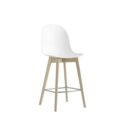 1672 Academy Connubia© Tabouret scandinave en polypropylène et bois* Tabouret Snack (assise +/- 65 Cm)|Tabouret De Bar (assise +/- 80 Cm)