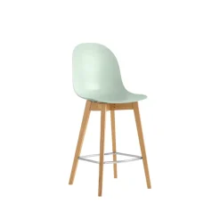 1672 Academy Connubia© Tabouret scandinave en polypropylène et bois* Tabouret Snack (assise +/- 65 Cm)|Tabouret De Bar (assise +/- 80 Cm)