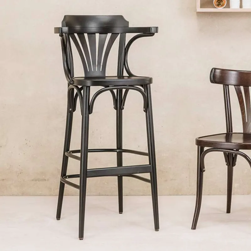 Ton 135 ® Tabouret en bois avec accoudoirs style bistrot* Tabouret De Bar (assise +/- 80 Cm)