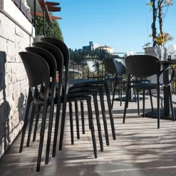 Abby Connubia® Chaise de jardin italienne empilable en polypropylène recyclé sans accoudoirs* Chaise De Jardin
