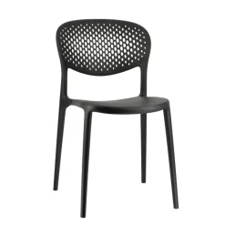 Abby Connubia® Chaise empilable en polypropylène recyclé avec dossier microperforé* Chaise De Cuisine|Chaise De Salle à Manger