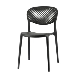 Abby Connubia® Chaise empilable en polypropylène recyclé avec dossier microperforé* Chaise De Cuisine|Chaise De Salle à Manger