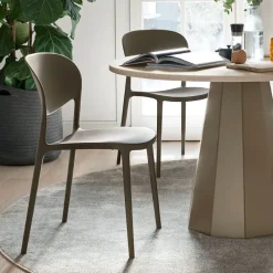 Abby Connubia® Chaise italienne empilable en polypropylène recyclé sans accoudoirs* Chaise De Cuisine|Chaise De Salle à Manger