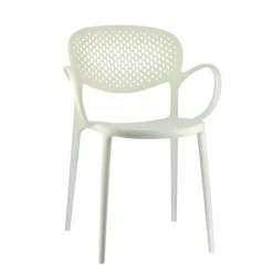 Abby Connubia® Fauteuil de jardin empilable en polypropylène recyclé avec dossier microperforé* Chaise De Jardin|Fauteuil De Jardin