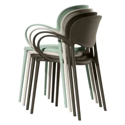 Abby Connubia® Fauteuil de jardin empilable en polypropylène recyclé* Fauteuil De Jardin