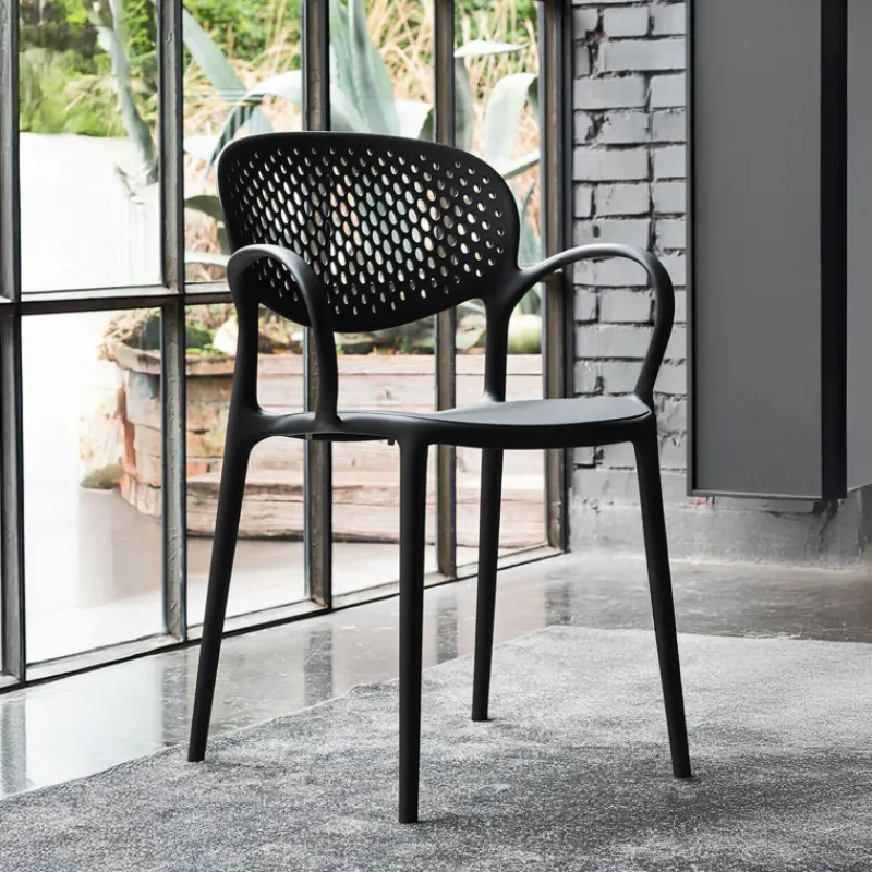 Abby Connubia® Fauteuil empilable en polypropylène recyclé avec dossier microperforé* Chaise De Cuisine|Chaise De Salle à Manger