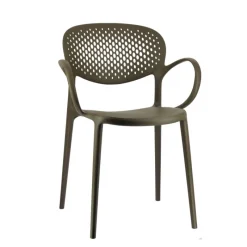 Abby Connubia® Fauteuil empilable en polypropylène recyclé avec dossier microperforé* Chaise De Cuisine|Chaise De Salle à Manger