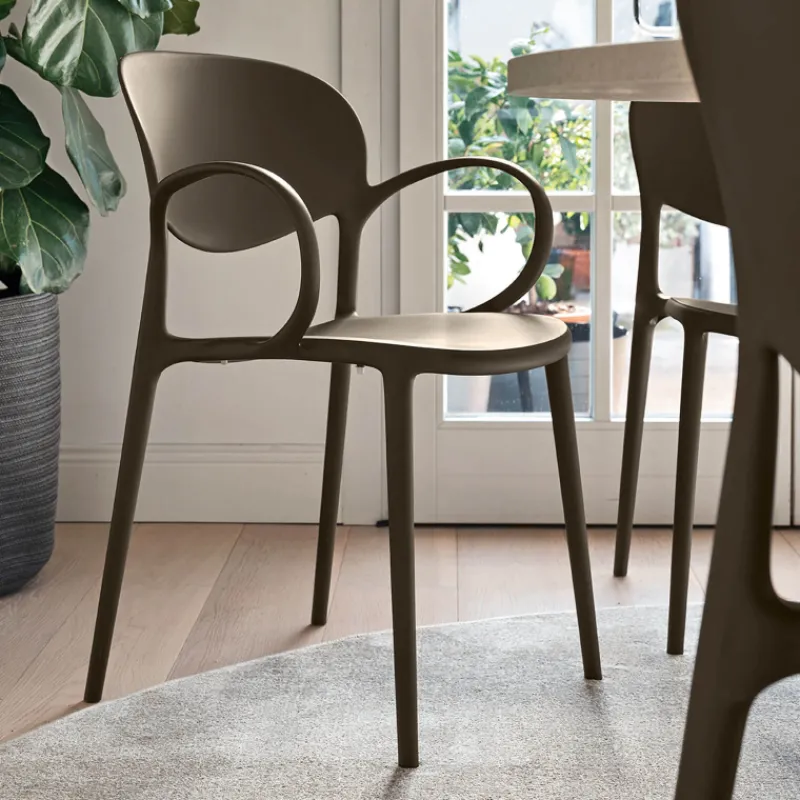 Abby Connubia® Fauteuil italien empilable en polypropylène recyclé* Chaise De Cuisine|Chaise De Salle à Manger
