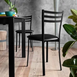 Ace 1320 Chaise de cuisine en métal avec assise en simili rembourrée* Chaise De Cuisine
