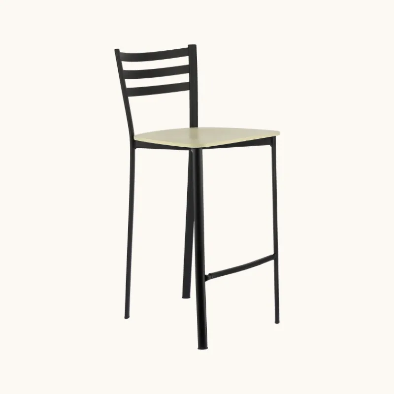 Ace 1329 Tabouret de cuisine en métal et assise bois hauteur snack* Tabouret Hauteur Sur-mesure|Tabouret Snack (assise +/- 65 Cm)