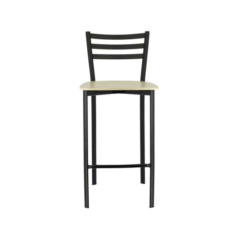 Ace 1329 Tabouret de cuisine en métal et assise bois hauteur snack* Tabouret Hauteur Sur-mesure|Tabouret Snack (assise +/- 65 Cm)