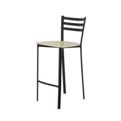 Ace 1329 Tabouret de cuisine en métal et assise bois hauteur snack* Tabouret Hauteur Sur-mesure|Tabouret Snack (assise +/- 65 Cm)
