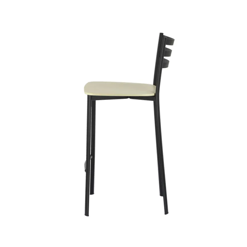 Ace 1329 Tabouret de cuisine en métal et assise bois hauteur snack* Tabouret Hauteur Sur-mesure|Tabouret Snack (assise +/- 65 Cm)