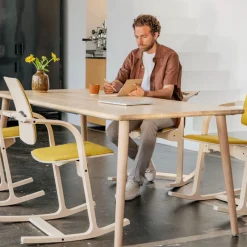 Varier Actulum ® Fauteuil de bureau ergonomique à bascule en tissu et bois* Chaise De Bureau|Chaise Salon