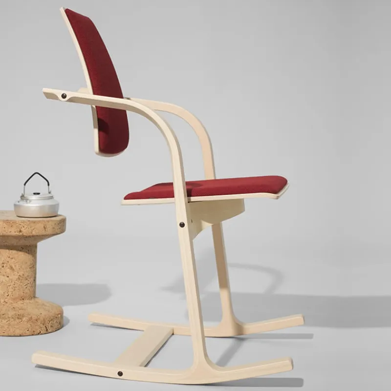 Varier Actulum ® Fauteuil de bureau ergonomique à bascule en tissu et bois* Chaise De Bureau|Chaise Salon