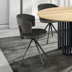 Perfecta Adagio Chaise moderne pivotante en tissu et pieds métal* Chaise De Salle à Manger|Chaise De Bureau