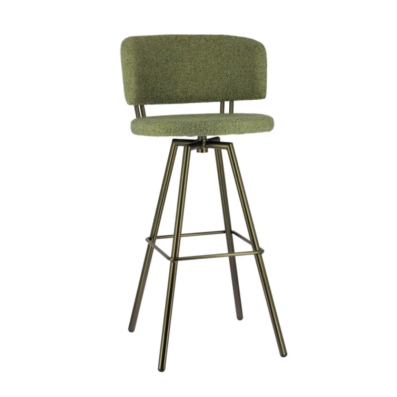 Perfecta Adagio Tabouret de bar moderne pivotant en tissu et pieds métal* Tabouret De Bar (assise +/- 80 Cm)