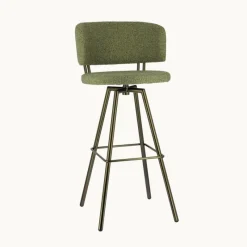 Perfecta Adagio Tabouret de bar moderne pivotant en tissu et pieds métal* Tabouret De Bar (assise +/- 80 Cm)