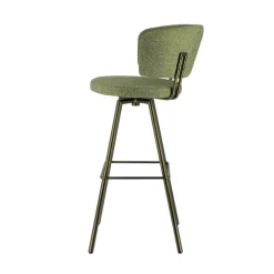 Perfecta Adagio Tabouret de bar moderne pivotant en tissu et pieds métal* Tabouret De Bar (assise +/- 80 Cm)