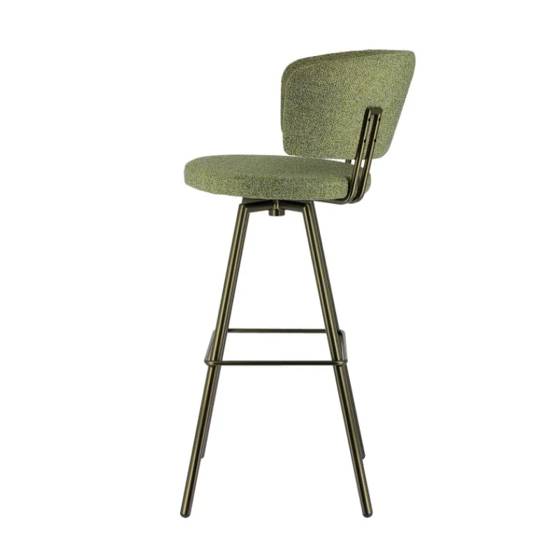 Perfecta Adagio Tabouret de bar moderne pivotant en tissu et pieds métal* Tabouret De Bar (assise +/- 80 Cm)
