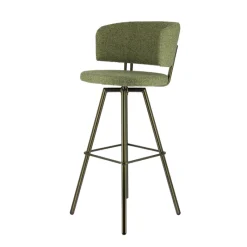 Perfecta Adagio Tabouret de bar moderne pivotant en tissu et pieds métal* Tabouret De Bar (assise +/- 80 Cm)