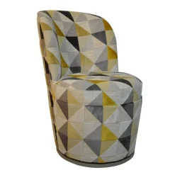 Paget Adèle Chauffeuse pivotante moderne avec tissu à motifs fabriquée en France* Chaise De Salle à Manger|Chaise De Bureau
