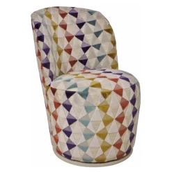 Paget Adèle Chauffeuse pivotante moderne avec tissu à motifs fabriquée en France* Chaise De Salle à Manger|Chaise De Bureau