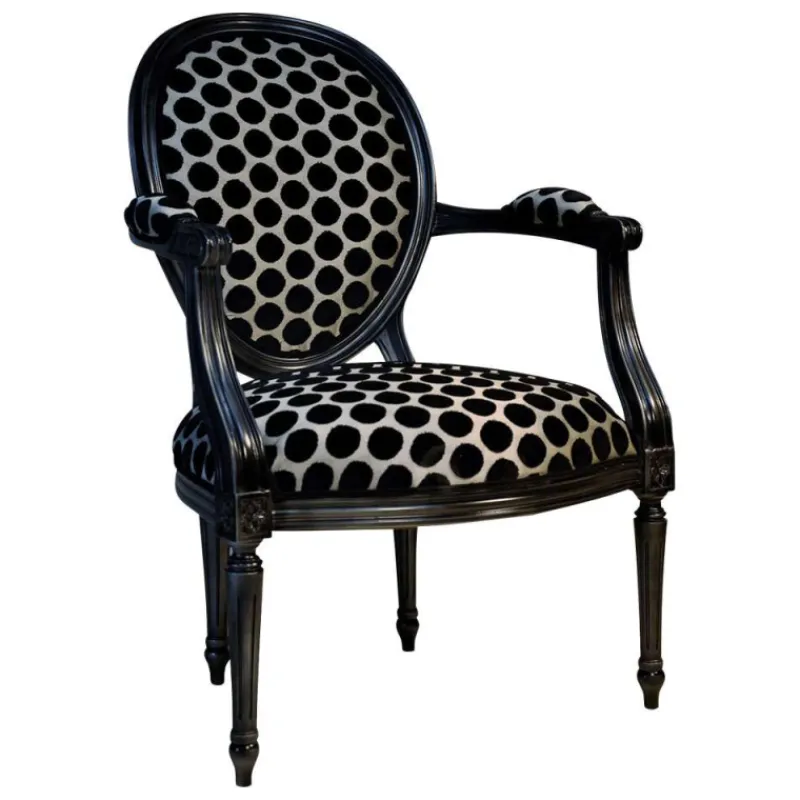 Paget Adrien Fauteuil Louis XVI médaillon revisité fabrication française* Fauteuil De Salon