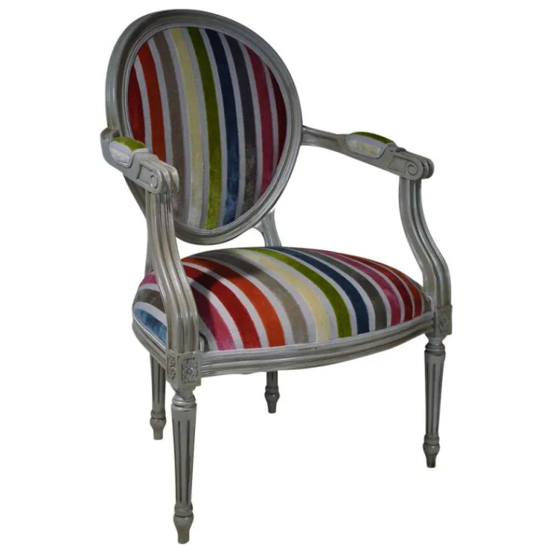 Paget Adrien Fauteuil Louis XVI médaillon revisité fabrication française* Fauteuil De Salon