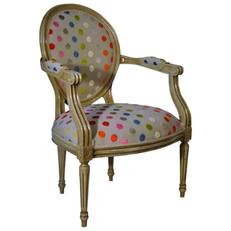 Paget Adrien Fauteuil Louis XVI médaillon revisité fabrication française* Fauteuil De Salon