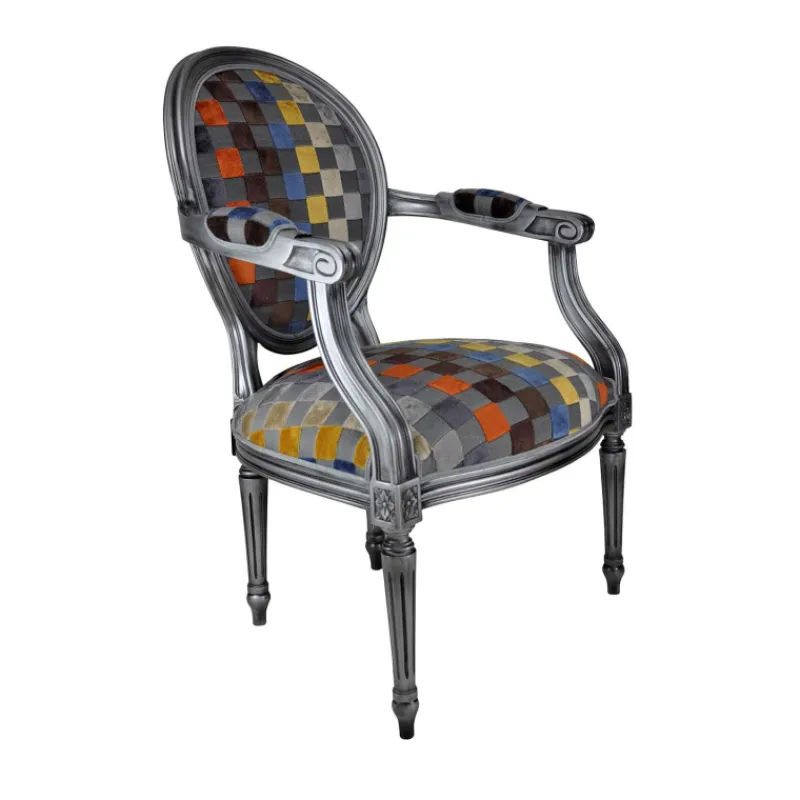 Paget Adrien Fauteuil Louis XVI médaillon revisité fabrication française* Fauteuil De Salon