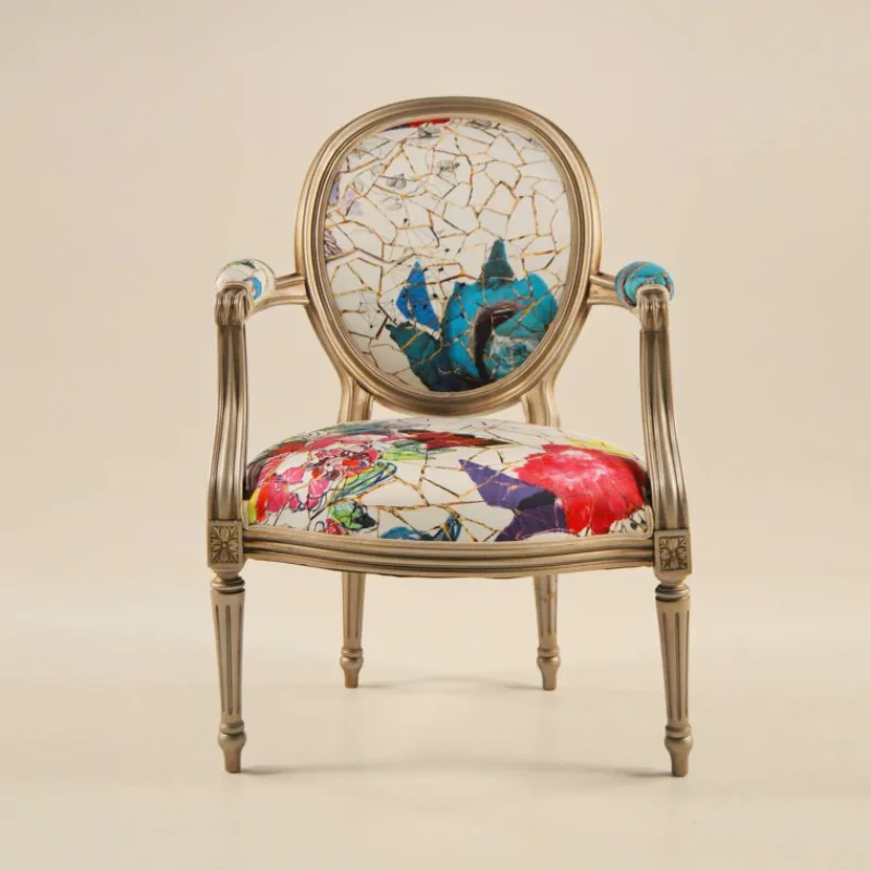Paget Adrien Fauteuil Louis XVI médaillon revisité fabrication française* Fauteuil De Salon