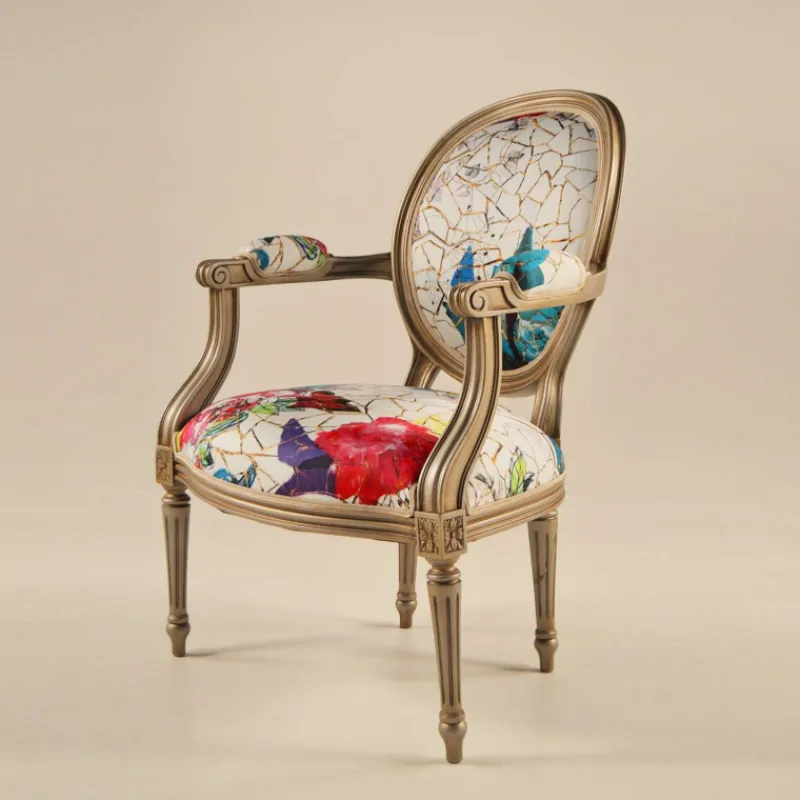 Paget Adrien Fauteuil Louis XVI médaillon revisité fabrication française* Fauteuil De Salon