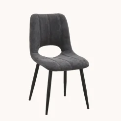 AgatheChaise cosy en tissu avec pieds en métal noir* Chaise De Salle à Manger