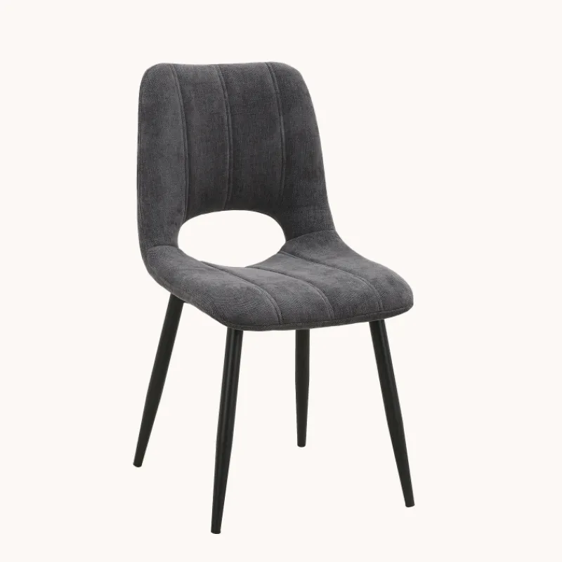 AgatheChaise cosy en tissu avec pieds en métal noir* Chaise De Salle à Manger