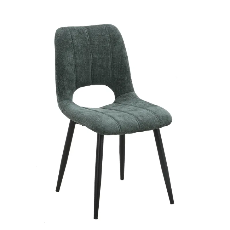 AgatheChaise cosy en tissu avec pieds en métal noir* Chaise De Salle à Manger