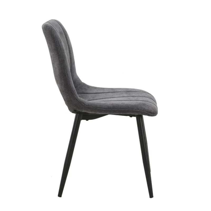 AgatheChaise cosy en tissu avec pieds en métal noir* Chaise De Salle à Manger