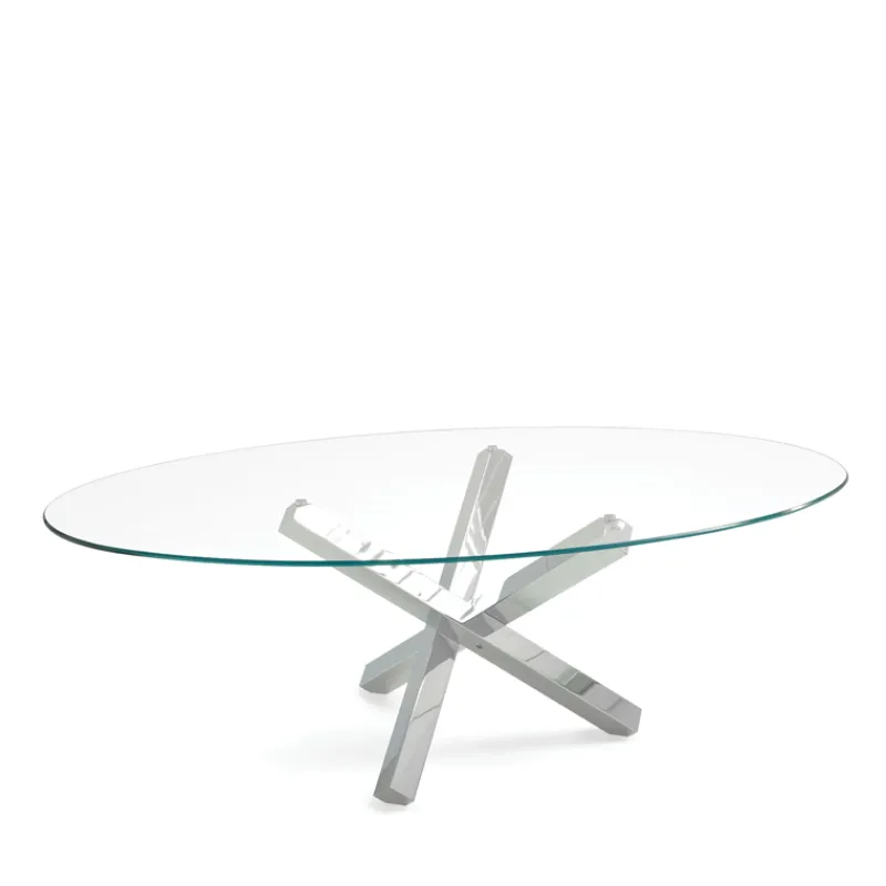 Sovet Italia Aikido Sovet® Table de salle à manger ovale design en verre* Table De Salle à Manger