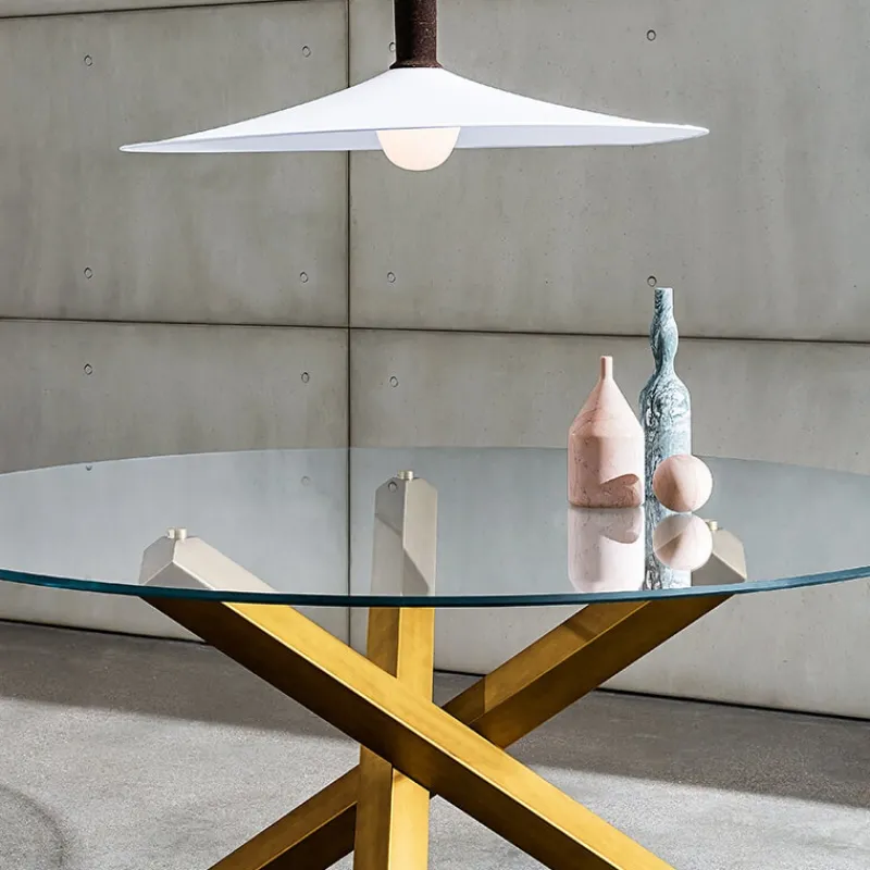 Sovet Italia Aikido Sovet® Table en verre design ronde* Table De Salle à Manger