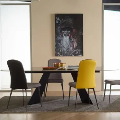 Europea Alba Chaise contemporaine bimatière avec pieds en métal* Chaise De Salle à Manger|Chaise Salon