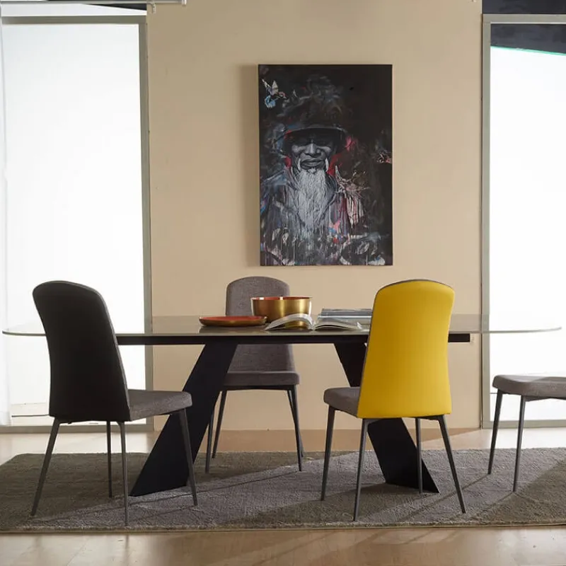 Europea Alba Chaise contemporaine bimatière avec pieds en métal* Chaise De Salle à Manger|Chaise Salon