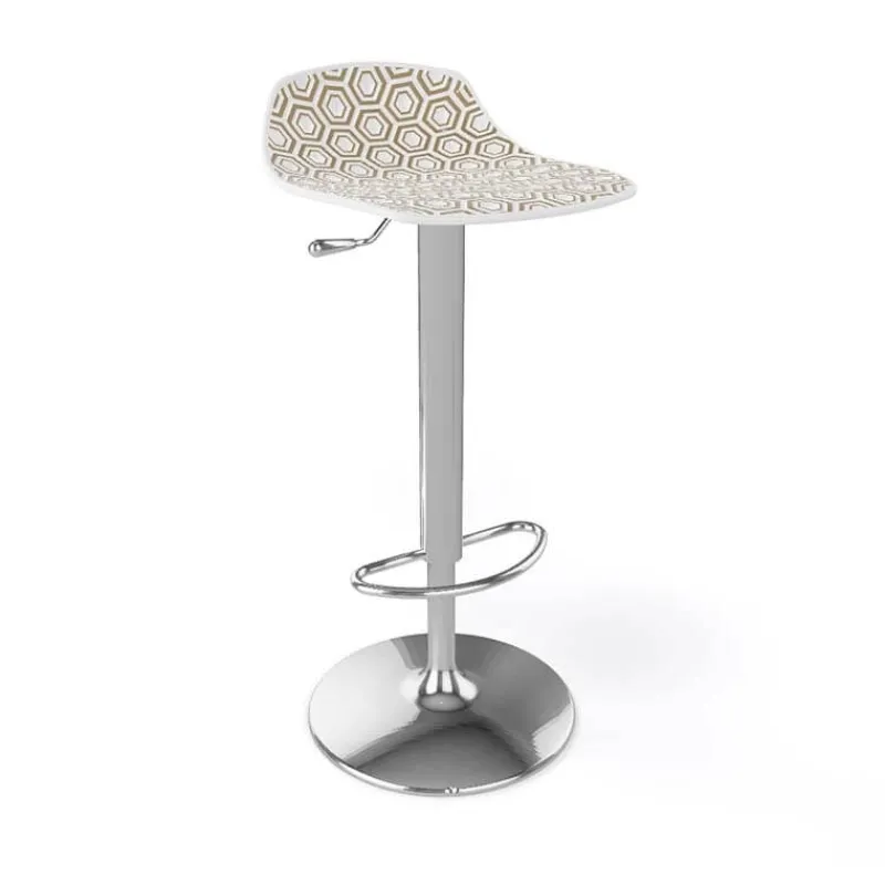 Alhambra 97A / 97AV Tabouret italien sans dossier réglable en hauteur avec assise à motifs* Tabouret Snack (assise +/- 65 Cm)|Tabouret De Bar (assise +/- 80 Cm)