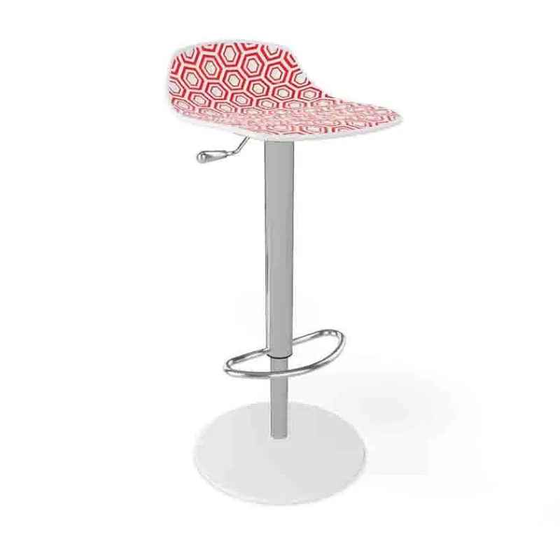 Alhambra 97A / 97AV Tabouret italien sans dossier réglable en hauteur avec assise à motifs* Tabouret Snack (assise +/- 65 Cm)|Tabouret De Bar (assise +/- 80 Cm)