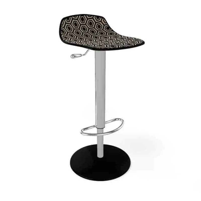 Alhambra 97A / 97AV Tabouret italien sans dossier réglable en hauteur avec assise à motifs* Tabouret Snack (assise +/- 65 Cm)|Tabouret De Bar (assise +/- 80 Cm)