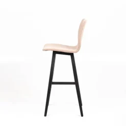 Sessio Amelie Tabouret bar en tissu et pieds en bois massif* Tabouret De Bar (assise +/- 80 Cm)