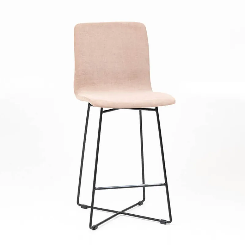 Sessio Amelie Tabouret snack en tissu et pieds métal croisé* Tabouret Snack (assise +/- 65 Cm)|Tabouret De Bar (assise +/- 80 Cm)