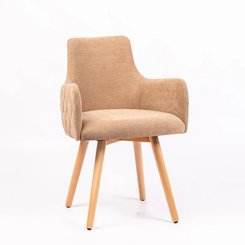 Sessio Anders diamant Fauteuil en tissu dos matelassé et pieds en bois* Chaise De Salle à Manger|Chaise Salon