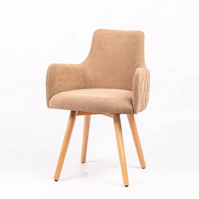 Sessio Anders diamant Fauteuil en tissu dos matelassé et pieds en bois* Chaise De Salle à Manger|Chaise Salon