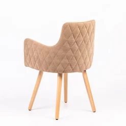 Sessio Anders diamant Fauteuil en tissu dos matelassé et pieds en bois* Chaise De Salle à Manger|Chaise Salon