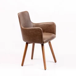 Sessio Anders Fauteuil rembourré avec pieds bois* Chaise De Cuisine|Chaise De Salle à Manger